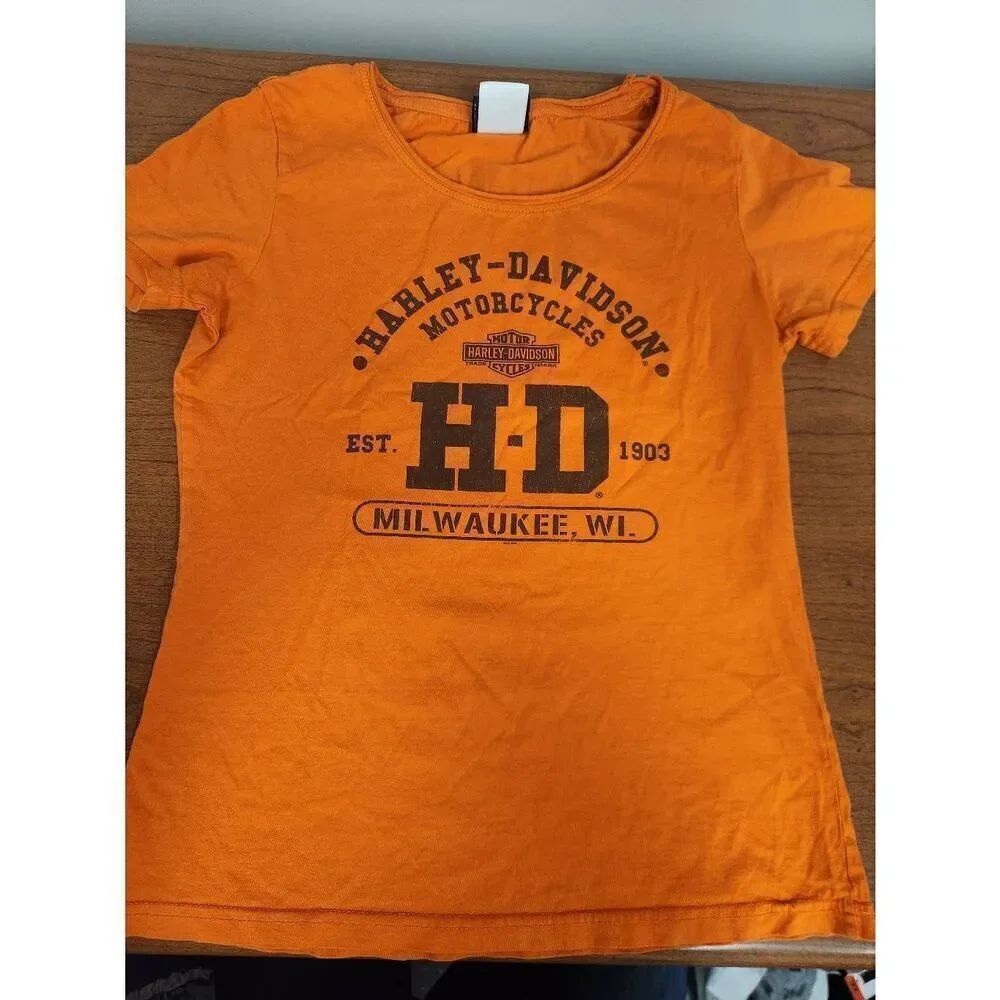 Harley-Davidson Orange Women's Cut MEDIUM T-shirt
